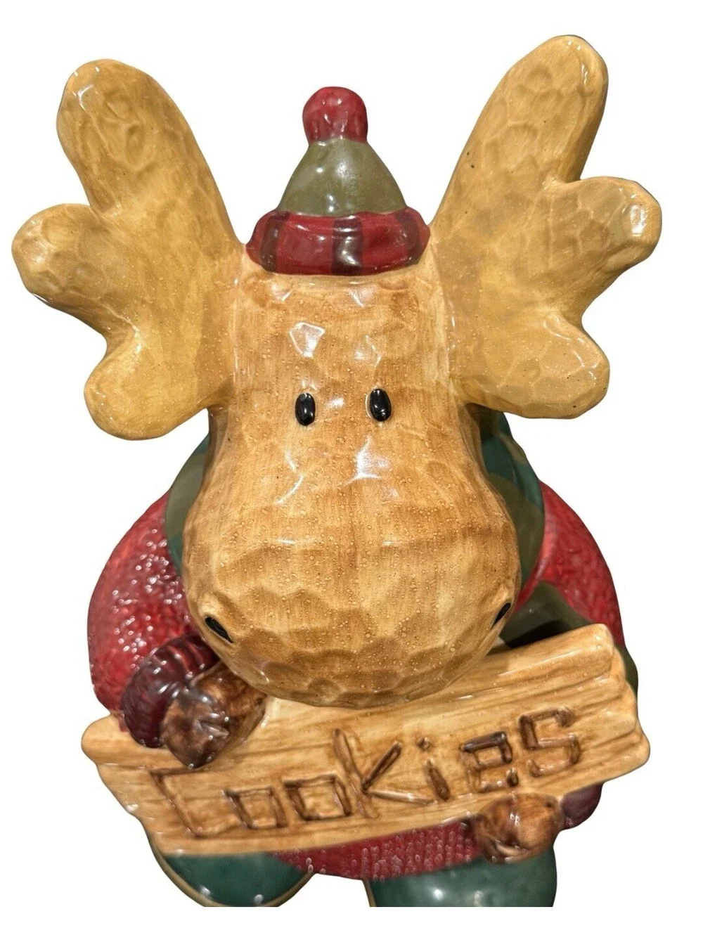St. Nicholas Square Heartland Ceramic Moose Cookie Jar Christmas Holiday